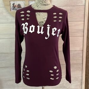 On Fire Purple Cut Boujee Top M